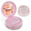 DIDATOOL Denture Box Leak-Proof Dental Retainer Case, Portable Denture Bath with Mirror, Removal Tool and Extra Storage Layer, Denture Case Perfect for Traveling and Daily Use (Pink) view 1