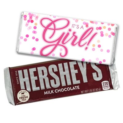 12 It's a Girl Baby Shower Candy Party Favors Wrapped Chocolate Bars by Just Candy - No Assembly Required