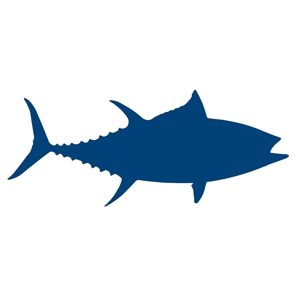 Bigeye Tuna Fish (8" x 3.3", Blue)