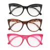 Betsey Johnson Women's Plaid Cat Eye Reading Glasses, Black, Tortoise, Magenta, 52 mm + 2 view 3