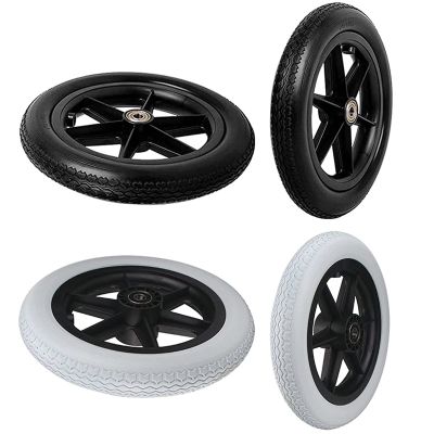 2pcs Solid Wheel Replacement For Wheelchairs Walker, Wheelchair Rear Wheel, Wear-Resistant And Non-Slip, Wheelbarrow Wheel, Replacement Rollator Accessories ( Color : Black , Size : 30cm-12inch )