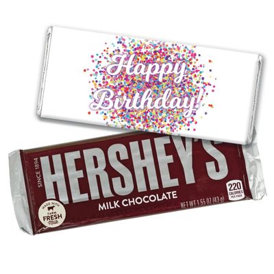12 Happy Birthday Candy Party Favors Wrapped Chocolate Bars by Just Candy - No Assembly Required