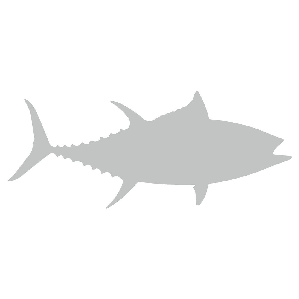 Bigeye Tuna Fish (8" x 3.3", Light Grey)