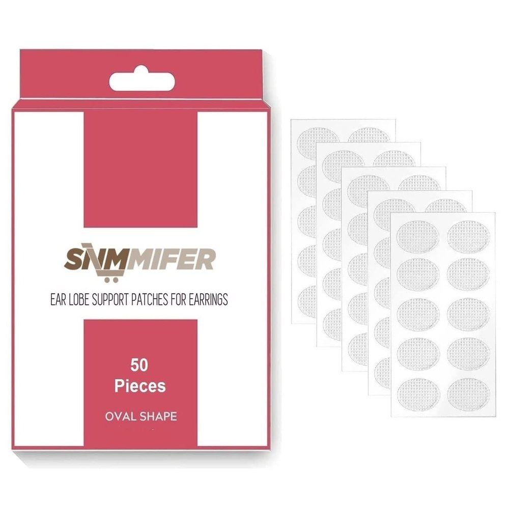 SNMMIFER Ear Lobe Tape/Invisible Ear Lobe Support Patch for Heavy Earrings Invisible Waterproof Stickers for Heavy Earrings Earring Lift Patches for Long Time Wearing Earrings Protect Healthy (50)