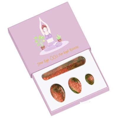 AOWNE Undrilled Yoni Egg Set Yoni Wand 100% Natural Kegel Exercise Massage Yoni Wand Crystal Ball,Eggs-Wand with Box
