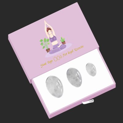 Natural Rock Quartz Yoni Eggs Set Kegel Exercise Ball Drilled Jade Eggs White Crystal Yoni Wand Undrilled Stone Eggs,Undrill Egg with Box