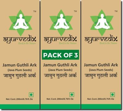 ayurvedix Jamun Guthli Ark 600ml | Natural Herbal hydrosol for Blood Sugar Support & Digestive Health | Pure Jamun Seed Distillate