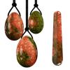 AOWNE Unakite Yoni Egg Massage Ball Yoni Wand for Women Kegel Exercise Natural Jade Stone Yoni Egg Set,Eggs-Wand No Box view 1
