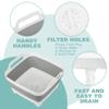 2 Pack Dishpan for Washing Dishes, 2.4Gal/9L Wash Basin with Draining Plug Carry Handles, Collapsible Bucket for Cleaning, Portable Sink, Foldable Plastic Tub view 3