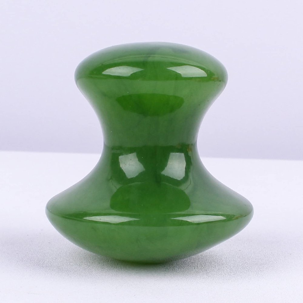 AOWNE Natural Rose Quartz Jade Massage Stone Massager Gua Sha Board Tool,Green
