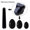 AOWNE Natural Obsidian Yoni Egg Set Jade Eggs Kegel Exerciser Yoni Wand Jade Massager Ball,Drilled Eggs No Box view 2