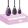 3Pcs Set Natural Amethyst Yoni Egg Women Kegel Exercise Jade Egg Ball Kegel Crystal Egg,Drilled Egg with Box view 1