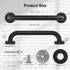 2 Pack Bathroom Grab Bar, supregear 20 Inch Length Black Shower Safety Grab Bar, 1 Inch Diameter 201 Stainless Steel Anti-Slip Handle for Senior, Elderly, Handicap view 2