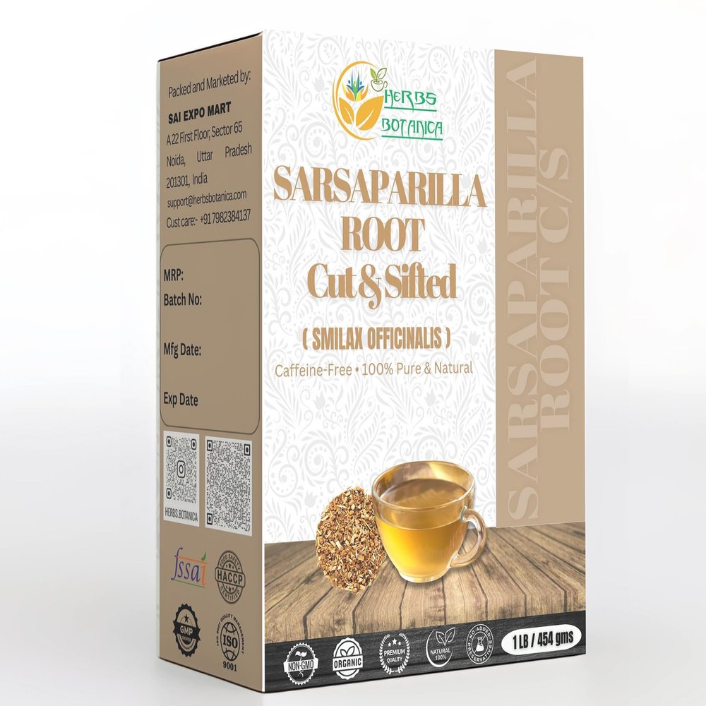 Herbs Botanica Sarsaparilla Root Natural (Sasperella Root, Hemidesmus Indicus), Natural Blood Purifier for Skin Health, Immunity & Joint Support, Herbal Tea Ingredient, 1 lb