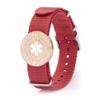 BAIYI HOPE Personalized Rose Gold Medical Alert Bracelet for Women Free Engraving Red Nylon Sport Medical Emergency ID Wristbands for Seniors, 6-9inch view 1