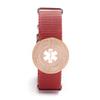 BAIYI HOPE Personalized Rose Gold Medical Alert Bracelet for Women Free Engraving Red Nylon Sport Medical Emergency ID Wristbands for Seniors, 6-9inch view 2