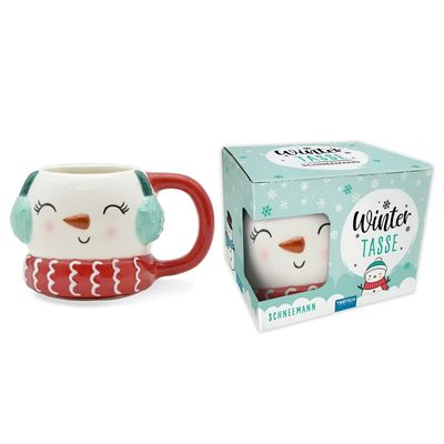 TRTSCH - Wintertasse Schneemann gro: Kaffeetasse Teetasse Geschenkidee Geschenk Tasse Winter Schneemann