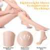 6 Pairs Women's Sheer Compression Socks 20-30mmHg Knee Length Support Stockings for Improving Circulation Sheer Compression Stockings for Women (Beige,X-Large) view 2