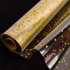 CMFYHM Clear Cellophane Wrap Roll(34" x 120Ft) 3Mil Gold Polka Dot Cellophane, Cellophane Gift Wrap Roll, Cellophane Wrap for Gifts, Baskets, Flowers, Party Decorations