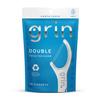 Grin Dental Floss |3 Packs of 60 (Double Twice The Clean Deux Fois Plus Propre), White, Total: 180, 1.0 Foot, 0.18 pounds view 1
