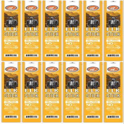 PEARSON RANCH Elk Sticks 1 Ounce Elk Jerky Sticks Pack of 12 Exotic Meat, Low-Carb, Gluten-Free, MSG-Free, High-Protein, Low-Fat, Paleo and Keto Friendly, Wild Game Meat Sticks