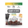 Ovation Foods Steak-N-Eggs Beef Strips,1g Sugar, High-Protein Jerky (29g premium protein), Gluten Free, KETO, 190 mg choline Paleo 1.6oz Bag - Jalapeno Cheddar view 1