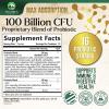Probiotics 100 Billion CFU - 16 Premium Probiotic Strains with Prebiotics - Supports Immune, Gut Health, Occasional Constipation, Gas & Bloating, Women & Men Supplement, Bottled in USA - 120 Capsules view 2