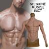 PROPFE Half Body Silicone Muscle Suit Realistic Male Chest Vest Abdominal Muscle Soft Simulation Skin with Arms for Halloween view 3