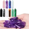 10 PCS Healing Crystals Wands Mini Crystal and 10 PCS Amethyst Crystals Set Wands Polished Healing Crystal Stones Bulk Natural Hexagonal Pointed Reiki Energy Balancing Meditation Therapy Wand view 1