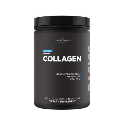 Livingood Daily Vanilla Collagen Powder for Women & Men, Hydrolyzed Collagen Peptides Powder with Vitamin C, Protein with 20 Amino Acids, Type I & III, Grass Fed, Keto, Paleo, Gluten Free, 30 Srvgs