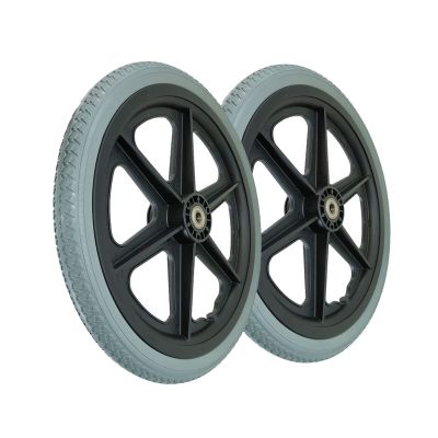 161.75, 16 Inch Replacement Rear Wheels, Manual Wheelchair Accessories, Non-Pneumatic Solid Tires, 1 Pair