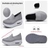 2023 New Air Cushion Orthopedic Shoes,Mesh up Stretch Platform Casual Walking Shoes,Women's Orthopedic Sneakers,Orthopedic Stretch Shoes for Women Arch Support (Blue, 6.5-737) view 4
