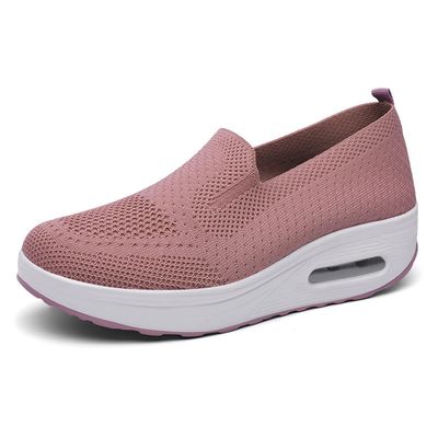 2023 New Air Cushion Orthopedic Shoes,Mesh up Stretch Platform Casual Walking Shoes,Women's Orthopedic Sneakers,Orthopedic Stretch Shoes for Women Arch Support (Pink, 8-8.539)