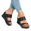 WCXTY Bunion Womens Wedge Platform Sandals,Summer Casual Orthopedic Slippers with Arch Support,Elegant Comfy Foot Correction Beach Flip Flops,for Hallux Valgus (Color : Black, Size : 6) view 1
