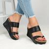 WCXTY Bunion Womens Wedge Platform Sandals,Summer Casual Orthopedic Slippers with Arch Support,Elegant Comfy Foot Correction Beach Flip Flops,for Hallux Valgus (Color : Black, Size : 6) view 2