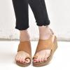 Summer Bunion Corrector Womens Wedge Sandals,Stylish Lightweight Hallux Valgus Orthopedic Flip Flops,Breathable Non-Slip Plantar Fasciitis Beach Slippers,with Arch Support ( Color : Khaki , Size : 5 ) view 2