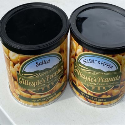 1 Salt n Pepper, 1 Salted variety pack Gillespie's Peanuts grown on our family farm! (1 Salt n Pepper, 1 Salted)