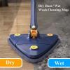 360 Rotatable & Adjustable Mop with 4 Reusable Pads, Wet & Dry Cleaning with Extendable Long Handle, Automatic Wringing Microfiber Spin Mop for Walls & Ceilings (Blue) view 4