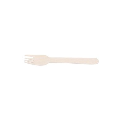 200 pcs 6-Inch Disposable Natural Brown Birch Wooden Forks - Wedding Party Event Catering Biodegradable Tableware