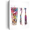 DAVUD Wall Art Canvas,Dental Care Tools Watercolor Print Tooth Medical Art Surgeon Dental Clinic Decor Gift Dental Dentist Dentistry Office Dental Hygienist- 8 in x12 in-Ready to hang view 1