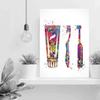 DAVUD Wall Art Canvas,Dental Care Tools Watercolor Print Tooth Medical Art Surgeon Dental Clinic Decor Gift Dental Dentist Dentistry Office Dental Hygienist- 8 in x12 in-Ready to hang view 3