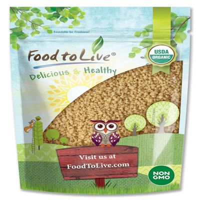 Food to Live Organic Whole Wheat Couscous, 5 Pounds  Non-GMO, Kosher, Raw, Vegan, Bulk