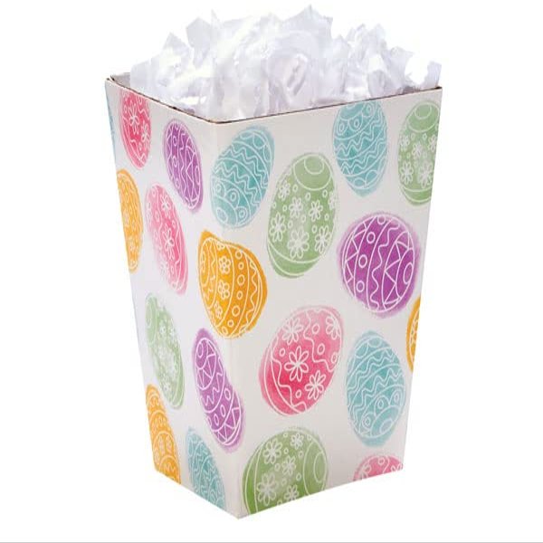 Easter Eggs Sweet Treat Box, 4x4x4.5, 6 Pack Holiday Birthday Wedding Anniversary candie snack Gift Basket