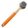 BeyondNice Silica Gel Dish Brush with Handle, Scrub Brush for Cleaning Kitchen and Washing Dishes, for Sink, Pots, Pans, Cleaning Brushes Tools (Orange,1) view 1