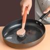BeyondNice Silica Gel Dish Brush with Handle, Scrub Brush for Cleaning Kitchen and Washing Dishes, for Sink, Pots, Pans, Cleaning Brushes Tools (Orange,1) view 3