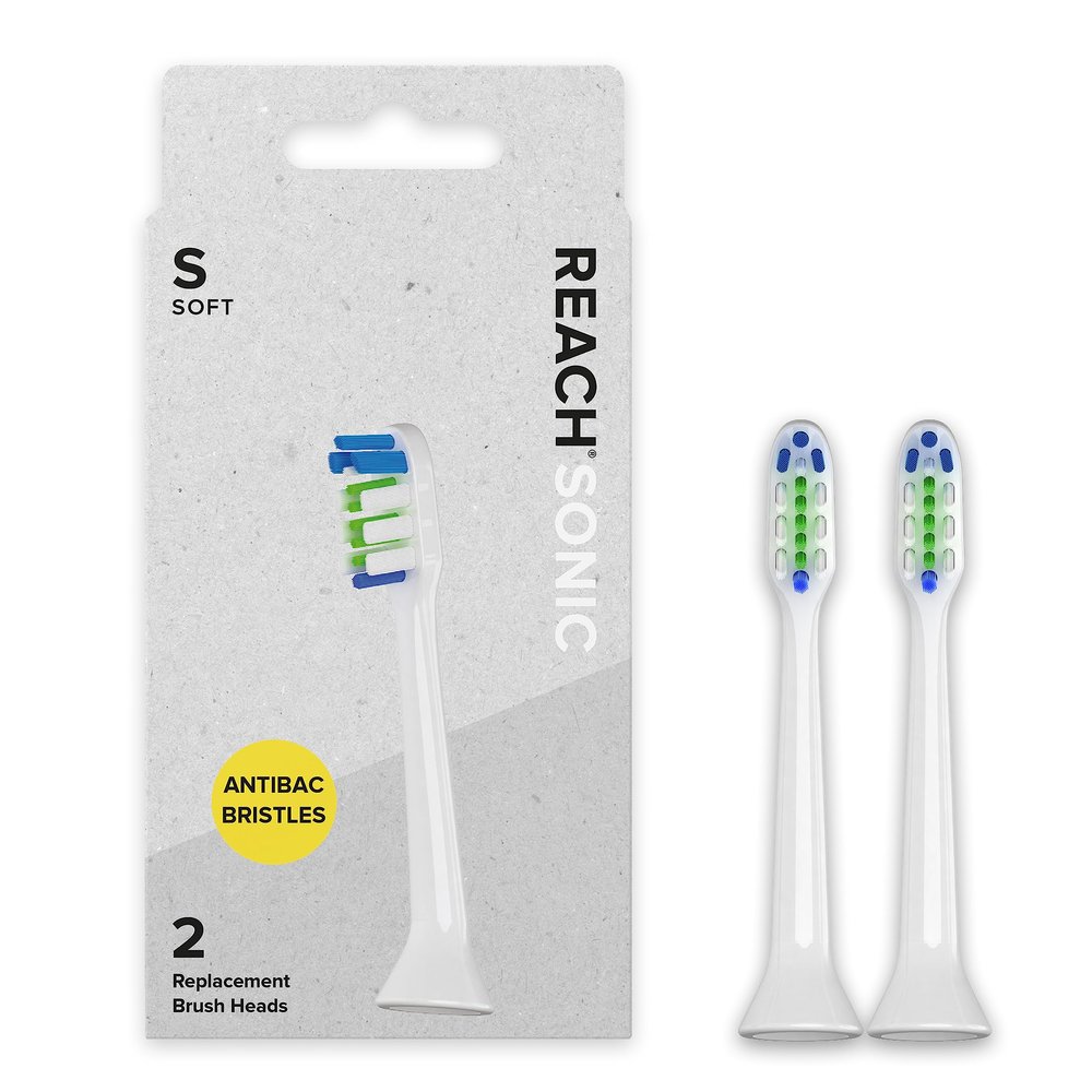 Reach Sonic Antibacterial Replacement Brush Heads, Soft Bristles, 2 Count
