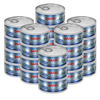 Dagim Solid White Tuna in Oil Fancy Albacore Tuna Fish Can, Kosher Certified, 6 oz. Pack of 24