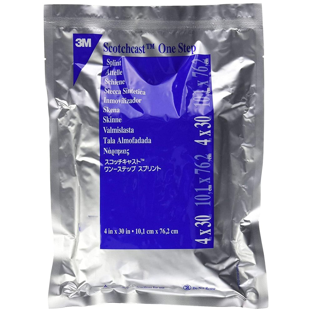 3M Scotchcast Quick Step Double Sided Felt Padded Precut Splint 4 x 30" White 75430, 10 Ct