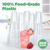 Supreme Select Plastic Drinking Cups - Clear Disposable 7 oz [Bulk 200-Pack] Plastic Cups for Party, Food & Beverage - Food-Grade Cup with External Rings for Non- Slip Grip - For Cold Drinks & Snacks view 3