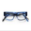 eyebobs Flimflam Premium Reading Glasses for Women and Men | Rectangle Average-Size Reading Glasses | Blue and Black Stripe Front and Temples | 2.00 view 2